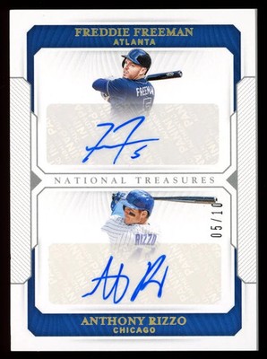 FREDDIE FREEMAN ANTHONY RIZZO 2019 Panini National Treasures Dual Auto /10 #DSFR