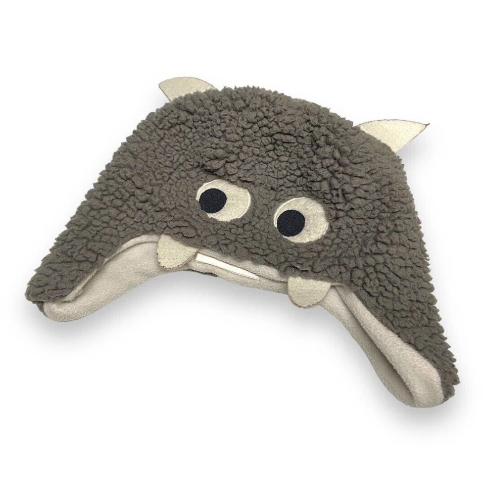 Sombrero Crazy 8 Niños Talla 2-3 Años Monster Buddy Imitación Sherpa Gris Blanco Orejeras Foto 2 de 4