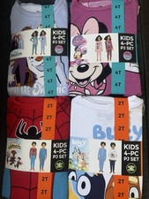 Brand New 4pc Kids Cotton Pajama Sets - Size 2T-7