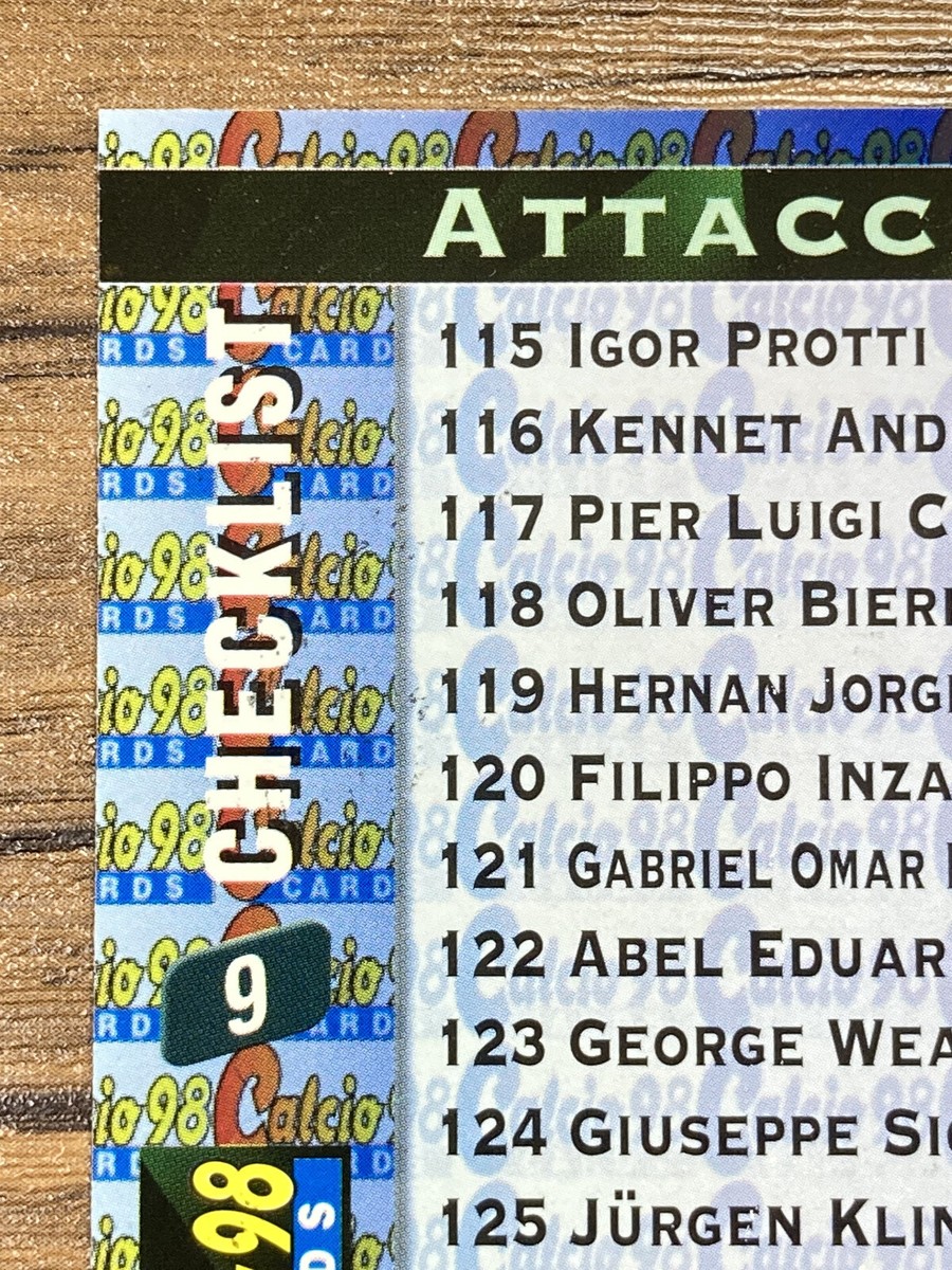 123枚 パニーニ カルチョ カード 98PANINI Calcio cards 123枚 パニーニ カルチョ カード 98PANINI Calcio cards 123枚