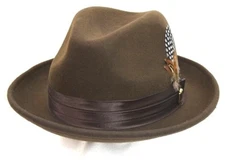 Men's Fedora Dress Hat Dark Brown UN-101 Size S, M, L, XL ,2XL  Australian Wool
