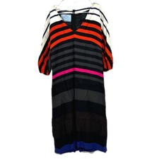 PRADA Stripped Short sleeve Dress Multicolore