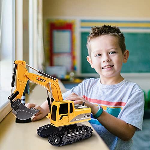 Remote Control Excavator Toy, RC Construction - Metal Shovel Digger Vehicles - Picture 4 of 7
