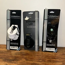 Two The Coldest Water Insulated Standard Mouth V2.0 Flip Top Lid + One Straw Lid