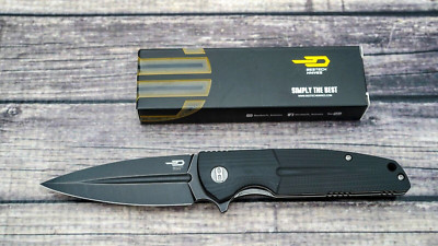Bestech Knives Fin, Black Stonewashed 14C28N, Black G10, BG34A-3