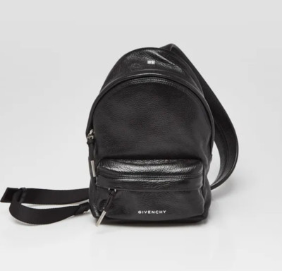 Givenchy Black Pebbled Leather Essential U Small Sling Backpack Bag