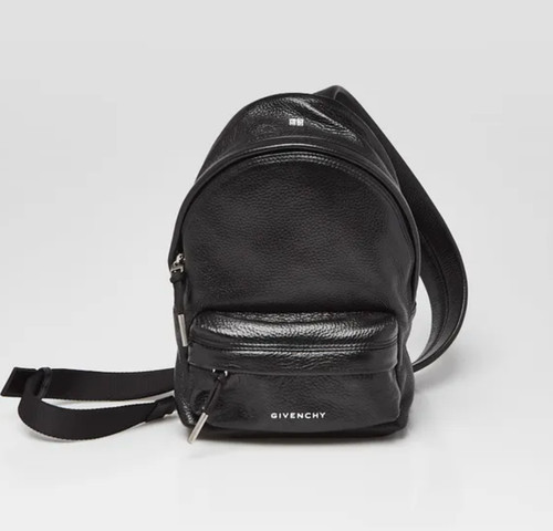 Givenchy Black Pebbled Leather Essential U Small Sling Backpack Bag