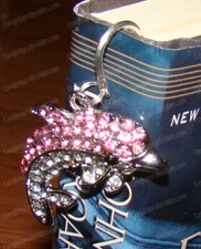 Pink Jumping Dolphin metal Bookmark (1457P) Australian Crystals