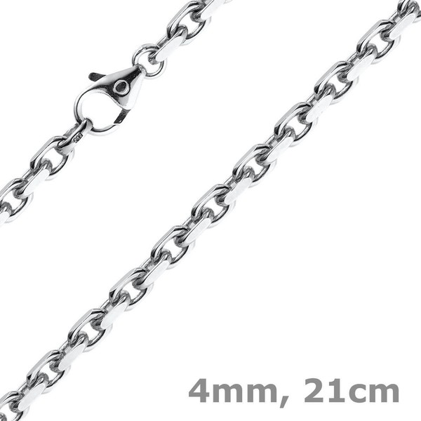 4Mm Armband Armkette Ankerkette Aus 585 Gold WeißGold Massiv 21Cm Goldarmband-image