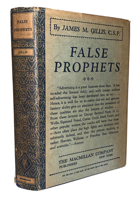 1929, HCDJ, FALSE PROPHETS, by JAMES M GILLIS, FREUD, TWAIN, WELLS, DOYLE, SHAW