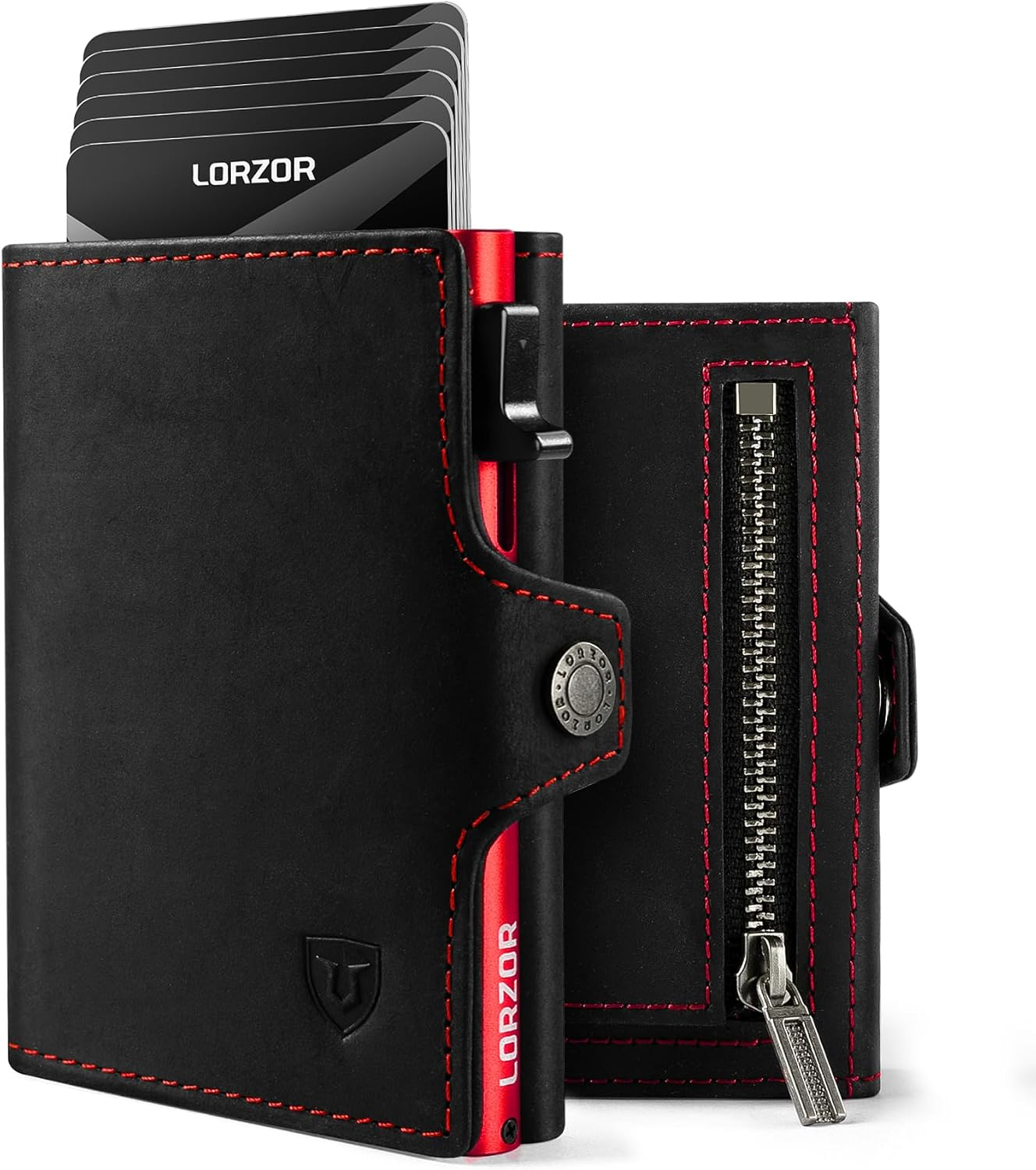 Moero Carbon Black ZIP Portafoglio Con Protezione RFID Per Carte - Foto 12