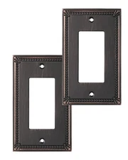 DEWENWILS Wall Plate Switch Plate Outlet Cover, Aged Bronze Single Decorat  2 PK