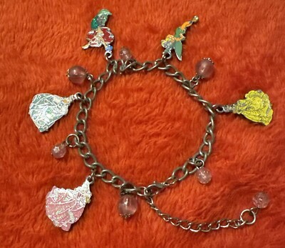 Disney Princess Charm Bracelet Belle Tinkerbell Arieal