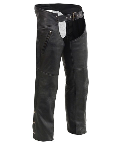 Women's Leather Vest – V-Neck Zipper Front With Side Buckles (5X Black)