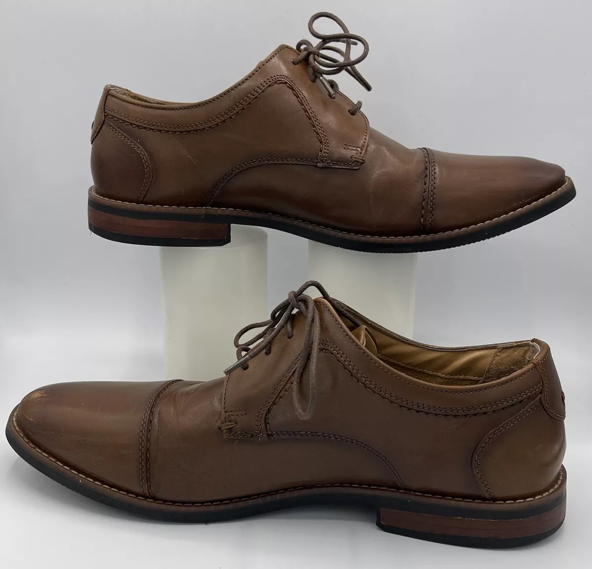 Nunn Bush Shoes Mens 11.5 M Comfort Gel Flex Cognac Cap Toe Oxford
