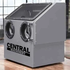 30 lb Capacity Benchtop Abrasive Blast Cabinet Sand Blaster W/ Gun Gloves & Hose