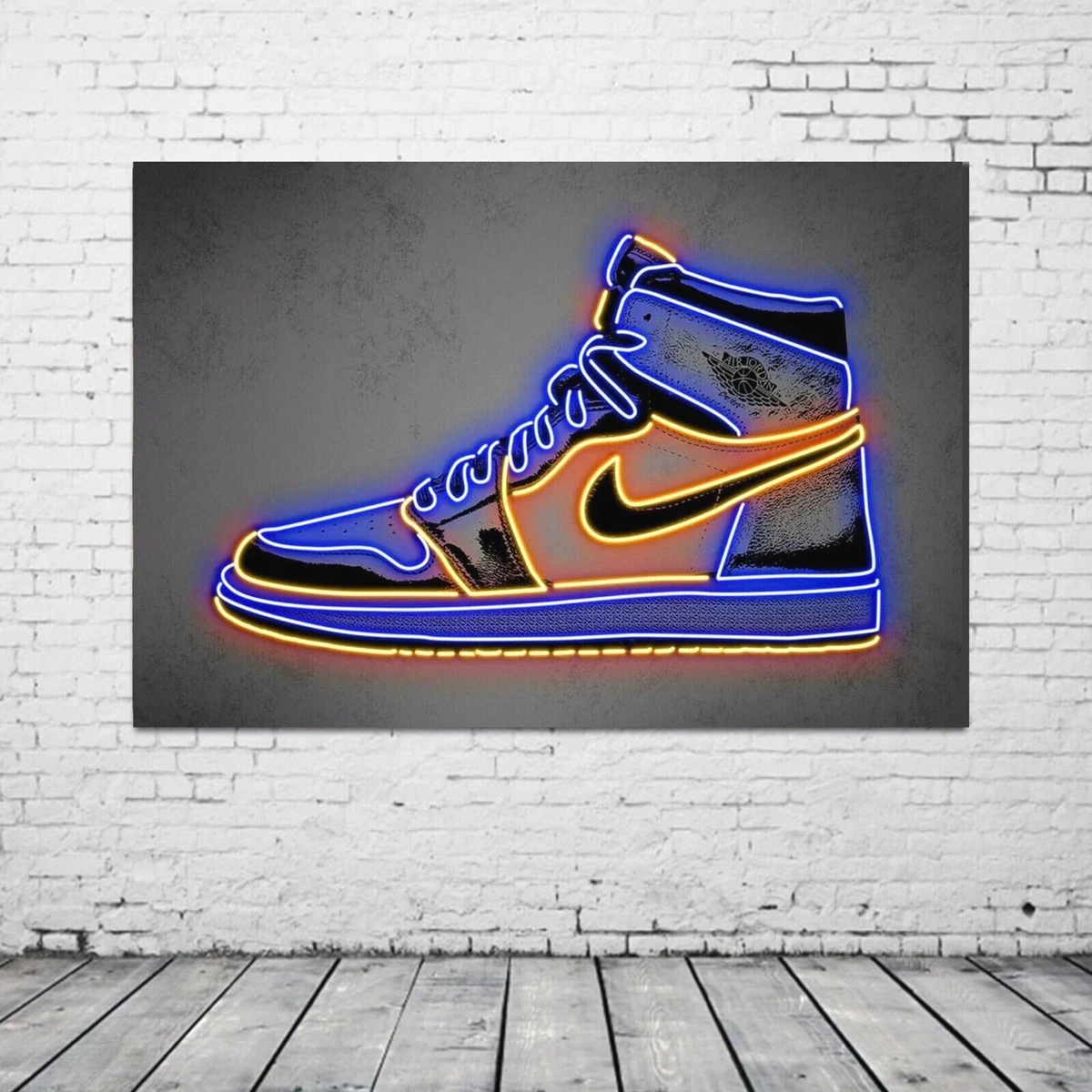 Graffiti Air Hi Tops Sneaker Shoes Nike Jordan Graffiti Pop Art Modern Wall  Art