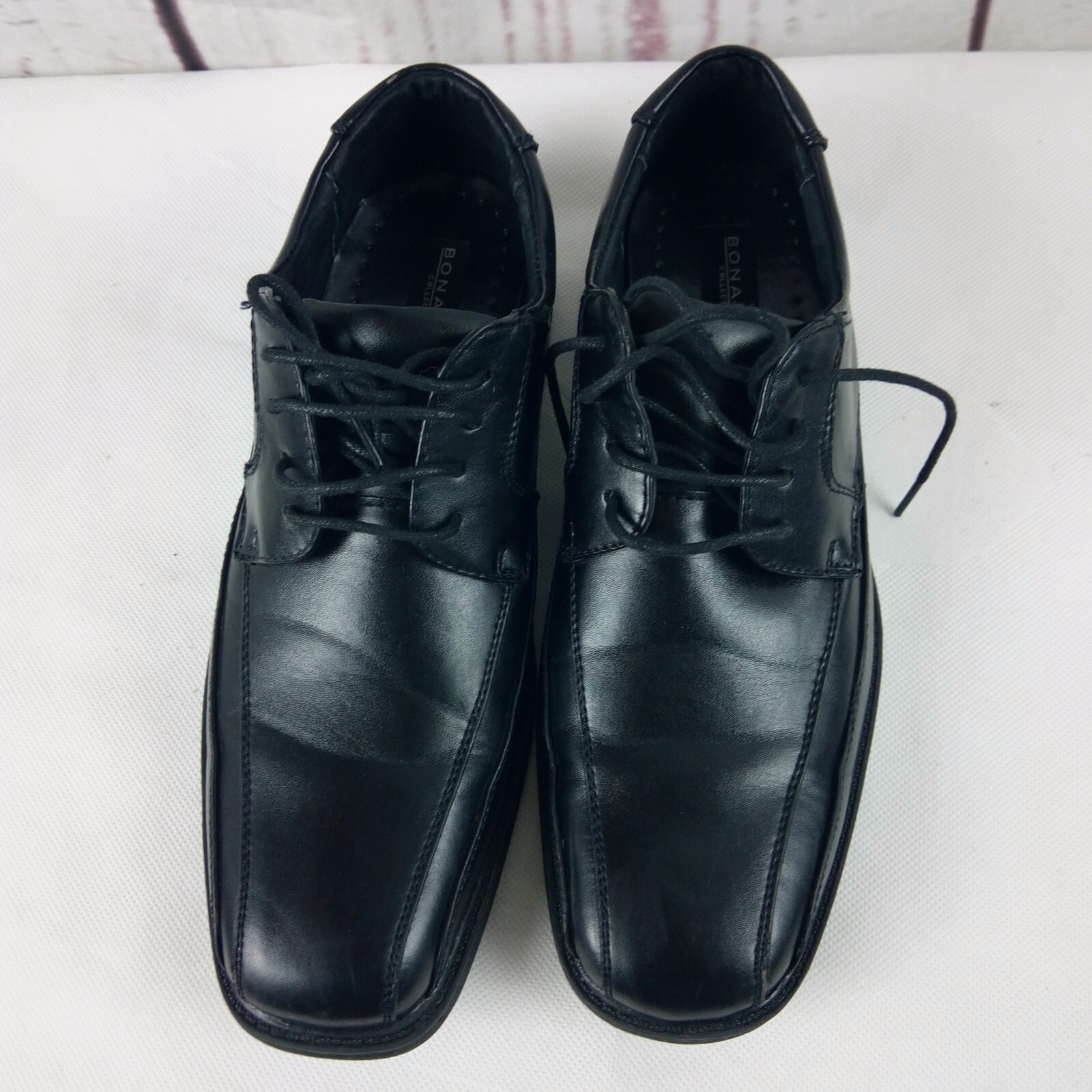 SAOLA Scarpe eleganti Oxford stringate Bonafini Collection uomo pelle nera taglia 7M