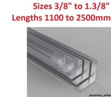 ALUMINIUM ANGLE EQUAL SIZES 3/8" 1/2" 5/8" 3/4" 7/8" 1" 1.1/8" 1.1/4" 1.3/8 inch