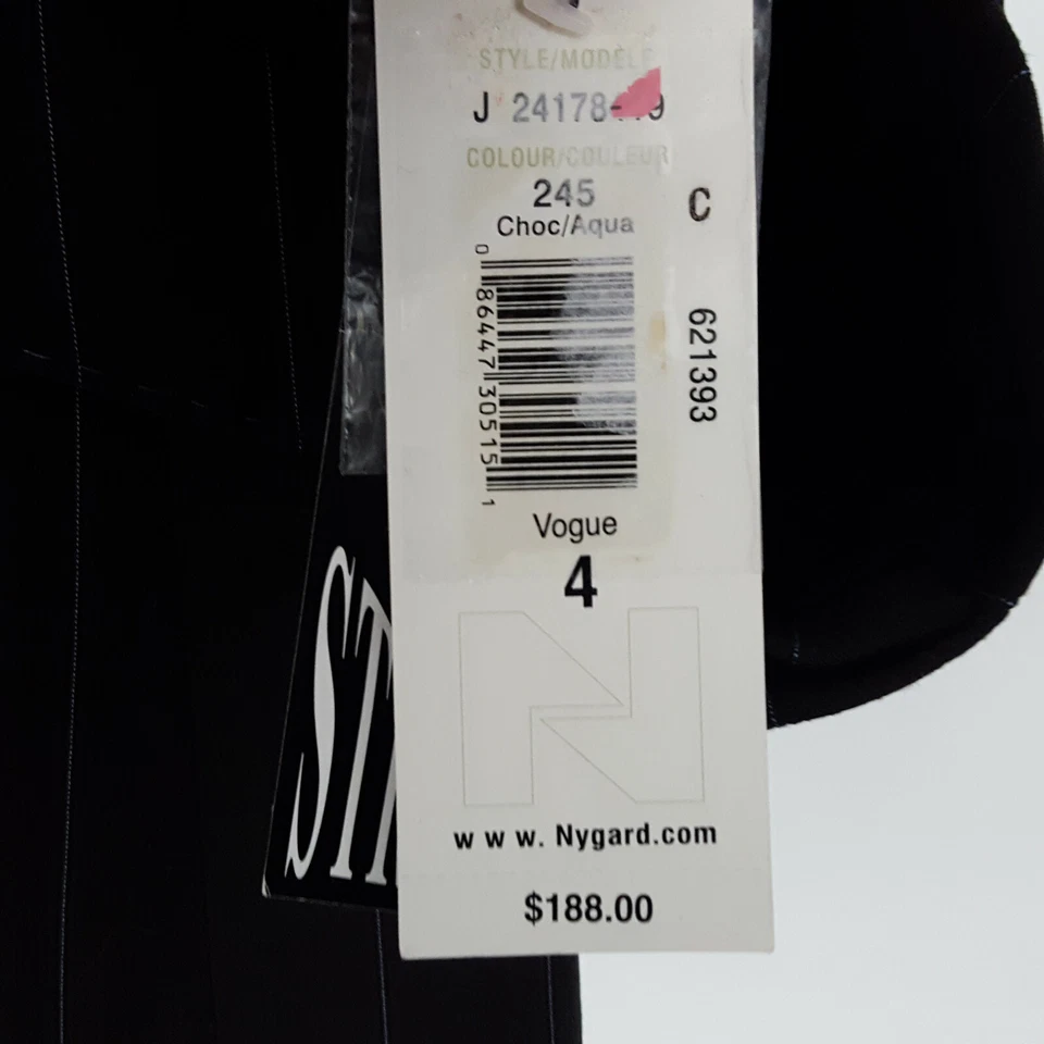 NEW $188 Bianca Nygard Button Blazer Suit Jacket, Women's 4 Striped Brown & Blue Foto 3 de 4