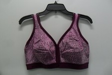 NWOT Comfort Choice Wireless Back-Close Lounge Eggplant Bra Size 42B