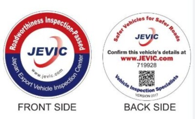 JAPAN ORIGINAL SIZE JEVIC CERTIFIED STANDARD REAR TRUNK STICKER VINYL