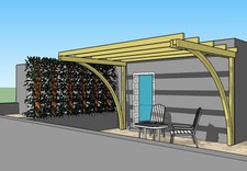 Tettoia con archi 2,5x4 h.2,7 in legno impregnato e ferramenta zincata inclusa