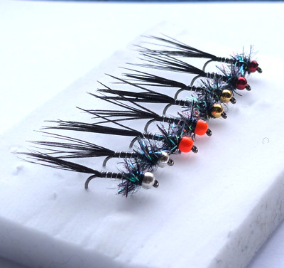 8 gemischte Forellen Fliegen ziehende Buzzer Fliegen Größe 10