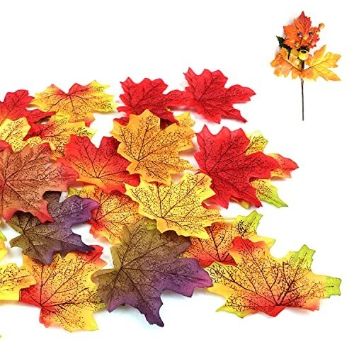 Confezione 8 Ghirlande Decorative Autunnali Con Foglie D'Acero - Perfette Per Addobbi E Centrotavola - 2