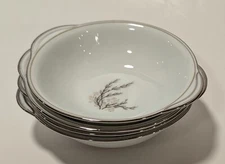 Noritake Candice Lugged Cereal Bowl 6.75", Service for 4, Platinum Trim Vintage