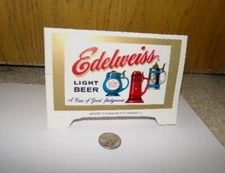 1970's EDELWEISS beer table tent sign DUBUQUE STAR BREWERY  Dubuque Iowa.
