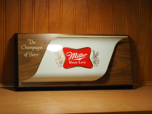 Vintage Miller HIGH LIFE BEER WALL SIGN LENGTH 13.5in X 6.5in