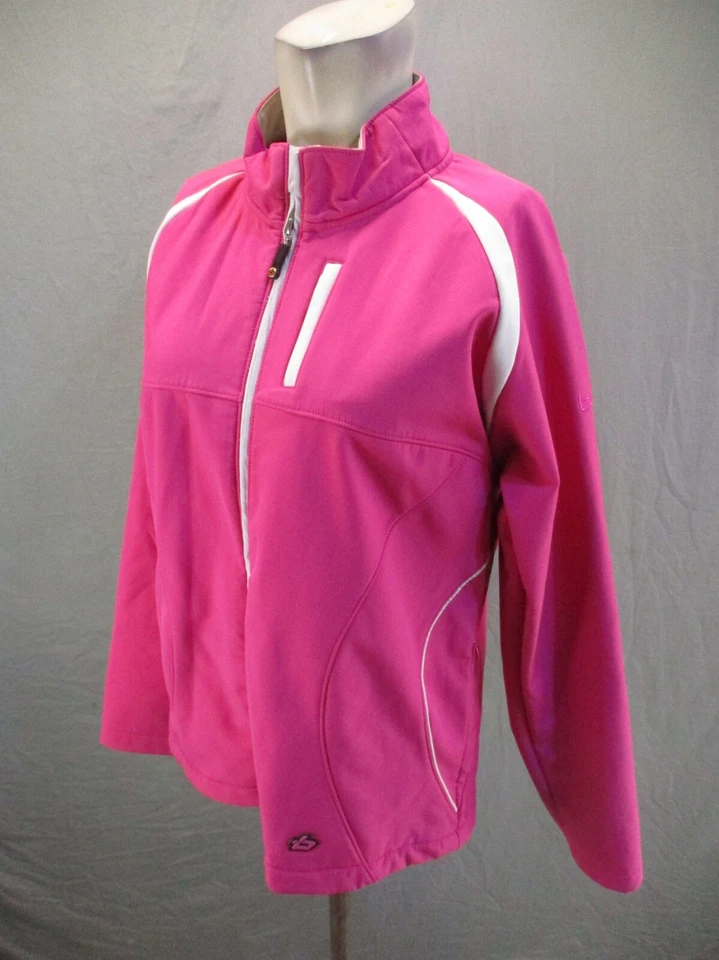 Chaqueta deportiva BOLLE talla L para mujer rosa cremallera completa cuello alto forrada de vellón 140 Foto 3 de 4