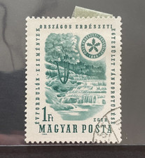 1964 Hungary Magyar Posta Waterfall Landscape 1 Forint Postage Stamp F H
