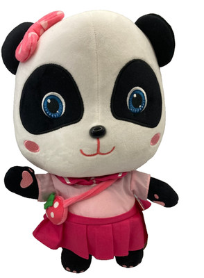 BabyBus Panda Plush Toy Kiki Miumiu Pink Outfit 30cm