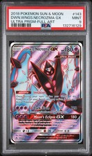 2018 Pokemon Sun and Moon Ultra Prism Full Art Dawn Wings Necrozma Gx #143 PSA 9 on eBay