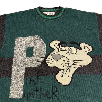 VTG 90s JC DE CASTELBAJAC PINK PANTHER WOOL BLEND KNIT SWEATER