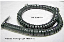 5-Pack Lot Charcoal Gray 12Ft 3com NBX IP Phone Handset Cord Curly 2102 3102A