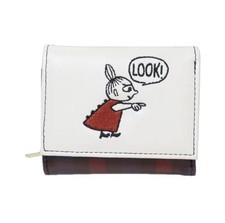 Moomin m6Y Mini Wallet Unused Embroidered SIgnature Gift Tag Compact Lightweigh