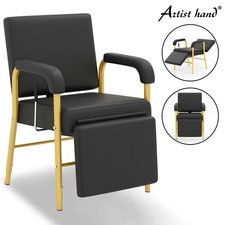 Black Gold Recline HeavyDuty Barber Shampoo Chair Salon Spa Beauty w/Leg Support