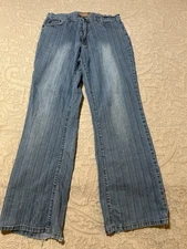 Crest Women’s Size 17/18 Jeans Denim Striped Pants High Rise Trouser 32x32