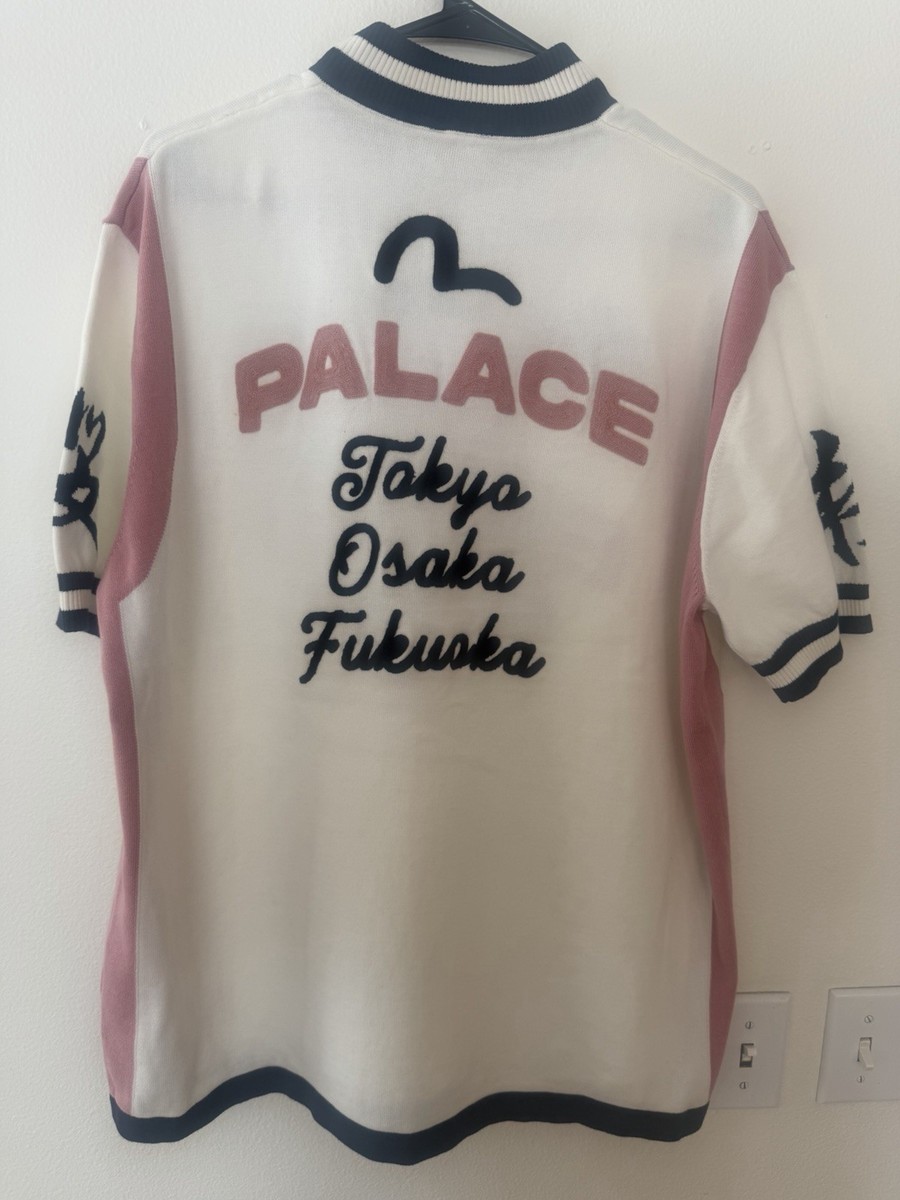 Palace x Evisu Cycle Knit Jersey Colorblock Mock Neck 1/4 Zip