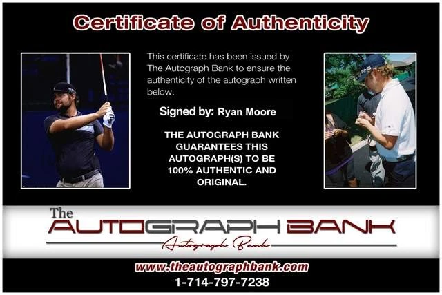 Foto auténtica firmada por Ryan Moore PGA Golf 8x10 con certificado autografiado 12 Foto 2 de 2