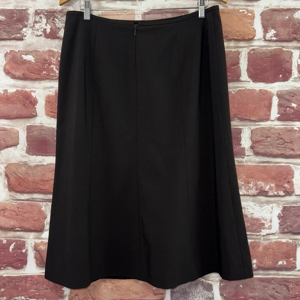 Tahari ASL Skirt Womens 12 Dark Brown Career Work Office Zip Up Midi - Image 4 of 4