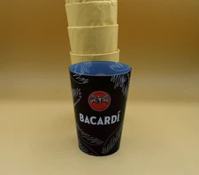 Bacardi Rum Bat Logo Black Acrylic Cups LOT OF 6