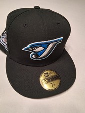 Toronto Blue Jays Hat Cap Fitted 7.5 Black Embroidered MLB New Era 59FIFTY