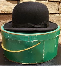 Vintage Tomlinson & Co. 1930s-40s Bowler Hat Hard Felted Black 