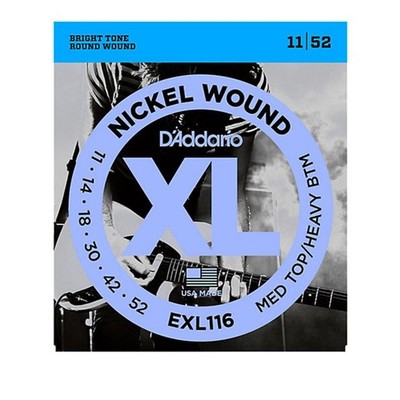 Used D'Addario EXL116 Nickel Wound, Medium Top/Heavy Bottom, 11-52