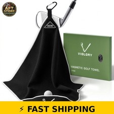 VIGLORY Magnetic Golf Towel 18"x18" - No-Bend Design, Black