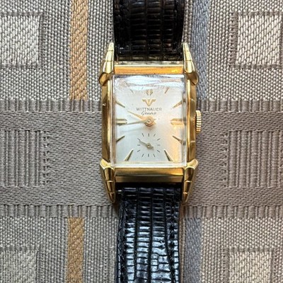 Wittnauer Geneve Vintage 1950s Manual Wind Rectangle Watch Small Seconds
